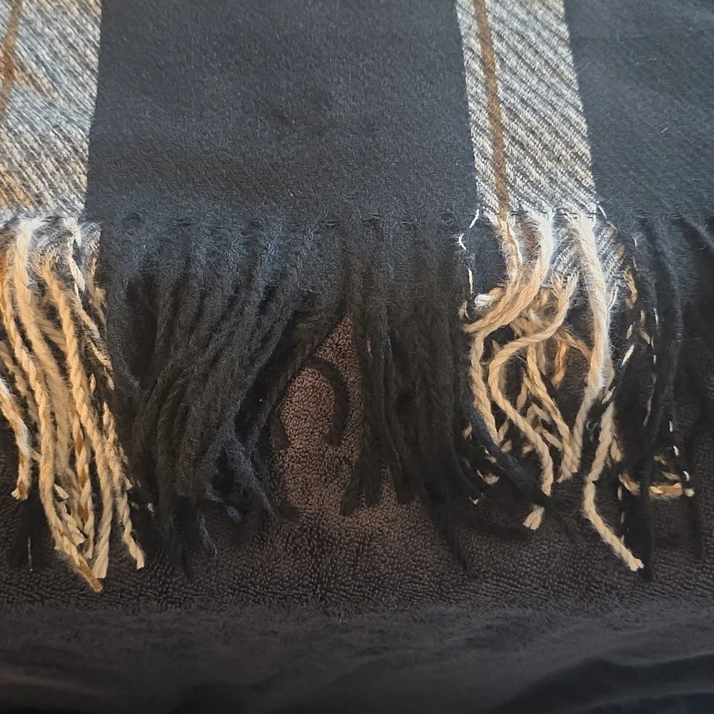 Nwot Furtalk Black and White Checkered Scarf